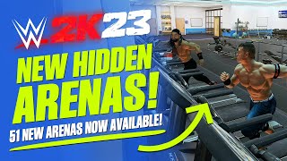 WWE 2K23 New Hidden Arenas Pack 51 Arenas Previews amp How To Download Them [upl. by Nairbal889]