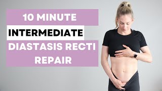 Diastasis Recti Repair Workout  INTERMEDIATE  heal  strengthen your core postpartum [upl. by Gino220]