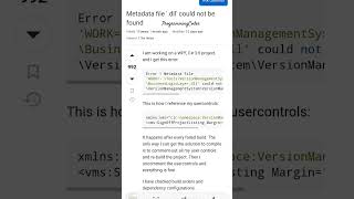 How to fix Metadata file dll could not be found [upl. by Lupee]