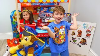 Pretend Play Shopping for New Paw Patrol Toys at a Toy Store with Chase Pup [upl. by Alrac]