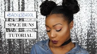 Easy amp Cute Back To School Hair  Double Space Bun Tutorial [upl. by Cid371]