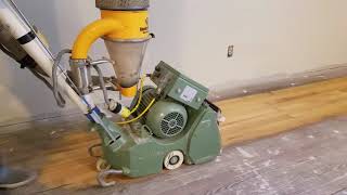 Sanding an old Douglas fir floor with the Lagler Hummel [upl. by Ahsieat420]