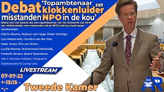 Terugkijken Topambtenaar OCW zette klokkenluider misstanden NPO in de kou  Tweede Kamer [upl. by Ajup]