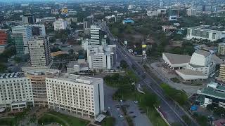 Downtown Accra and Tetteh Quarshie Interchange Ghana 🇬🇭 [upl. by Ogeid486]