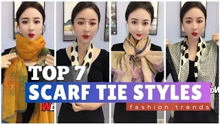 Top 7 popular ways to wear a Scarf  Easy stylish ways to tie a scarf P301023 scarfwearing [upl. by Kahl]