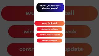 How to Roll Back a Windows Update quiz shorts [upl. by Casie]