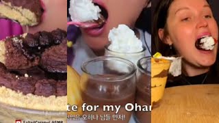 MUKBANGERS SALTED CARAMEL YULIIA CURIE KIM AND LIZ ASMR  ASMR SWEET DELIGHT COMPILATION 😊 [upl. by Knutson]