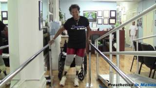 Bilateral Below the Knee Amputee Walks in Vacuum Prostheses for the 1st Time [upl. by Patrizius]