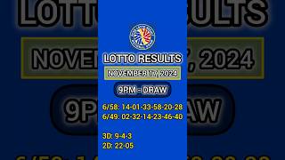 PCSO Lotto Result Today 9PM Live  November 17 2024 Sunday [upl. by Ociredef]