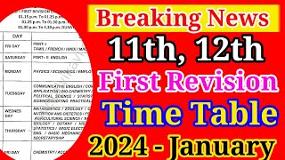 11th 12th First Revision Exam timetable 2024  first revision time table 2024 [upl. by Aticilef]