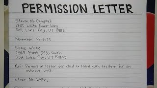 How To Write A Permission Letter Step by Step Guide  Writing Practices [upl. by Ricarda319]