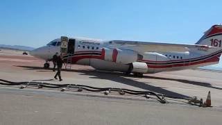 AVRORJ85 Air Tanker at PhoenixMesa Gateway Airport [upl. by Odnomra267]