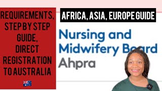 AUSTRALIA NURSING COUNCIL DIRECT REGISTRATION FOR OVERSEA NURSESMIDWIVES  NMBA  AHPRA [upl. by Okimat]