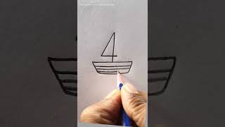 boat ⛵⛵⛵ nouka miniboat drawing paint shorts reels ⛵ sailboat ⛵⛵ [upl. by Ijar]