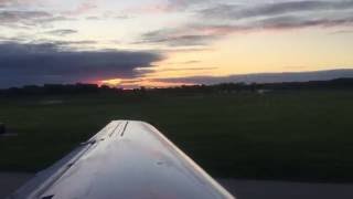 United Express ERJ145 Early Morning Takeoff from MLI Moline Airport [upl. by Ellesirg]