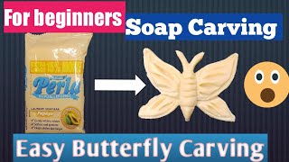 Easy Butterfly Soap Carving  For Beginners [upl. by Ahseekat977]