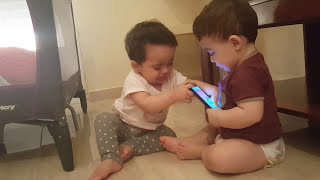 the ultimate funny baby fighting twins fight over phone sugar and strawberry [upl. by Raffaj932]