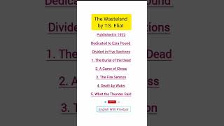 The Wasteland by TS Eliot englishliterature education britishliterature shortvideo [upl. by Isak802]