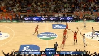 ¡Estratosférico triple de Sergio Llull ante el Valencia Basket  Liga Endesa [upl. by Cirek363]