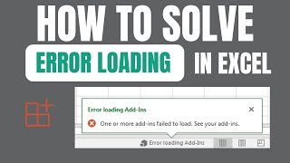 Error Loading Addins Excel and Office Tools [upl. by Kisor]