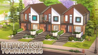 Newcrest Townhouses 🤍  The Sims 4 Speed Build [upl. by Jemmy]