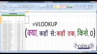 How to use VLOOKUP in Hindi  Easy to use in Simple way 2018  VLOOKUP Function in Hindi [upl. by Fanechka793]