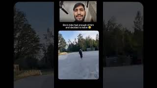 Bike rideding without biker 😂🤣😂😱  bike indipendent bikerider jk02rider143 motovlog shorts [upl. by Enella213]