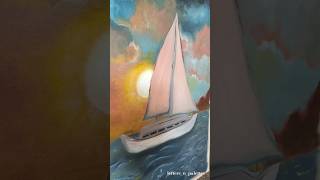 Part 1 quotSailing soulquotyoutubeshorts oilpaintingoncanvas paintingtechnique ship sea seapainting [upl. by Estren]