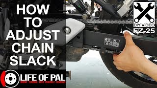 Chain Slack amp Wheel Alignment  FZ25  DIY  Life of Pal [upl. by Abdulla]