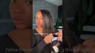 Learning doing sides braids 💥on glueless wig its so awesome einbeautyhair hairstyle wigs [upl. by Aohk]