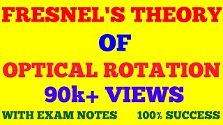 FRESNELS THEORY OF OPTICAL ROTATION  WAVE amp OPTICS  WITH EXAM NOTES [upl. by Mukerji]