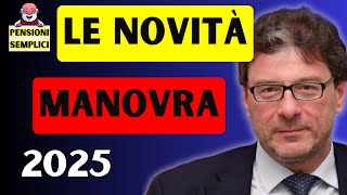 🟨 PENSIONI LE NOVITA DELLA MANOVRA FINANZIARIA 2025❗️ DETRAZIONI BONUS IRPEF BENEFIT❗️ [upl. by Prosper]