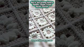 How to Join Granny Squares Together Simple Crochet Border Tutorial crochet owlssocute [upl. by Schear]