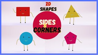 Shapes for Kindergarten  Sides amp Corners of Shapes  Shapes Sides amp CornersVertices  2D shapes [upl. by Bashemath515]