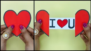 How to make an easy paper Heart with a Message using Origami paper DIY Greeting Cards Idea [upl. by Japheth]