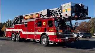 Warrenton Volunteer Fire Company Tower 1 responding 102424 [upl. by Orfield684]