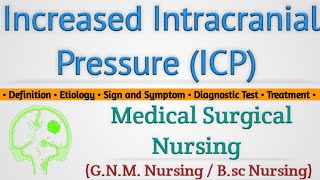 Increased Intracranial Pressure ICP In Hindi  Medical Surgical Nursing Lecture [upl. by Hinckley]