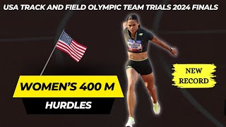 Sydney McLaughlin Breaks Record at Womens 400m Hurdles Finals USA Team Olympic Trials 2024 [upl. by Storm293]