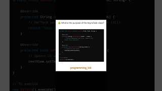 Purpose of Async Task class android interview question codinginterview androiddevelopment [upl. by Darelle]