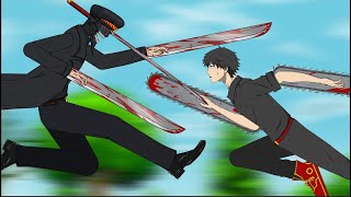 Black Denji vs Katana Man  Drawing Cartoons 2 [upl. by Honora49]