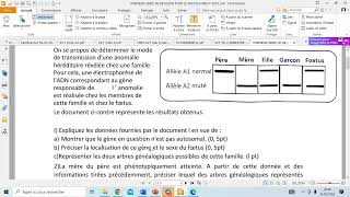 Exercice génétique  exercice 1 Nature et mécanisme de l’expression du matériel génétique [upl. by Suoicerpal]