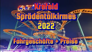 Krefeld Sprödentalkirmes 2022  Fahrgeschäfte  Preise [upl. by Ylhsa161]