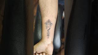 Shri Ganesha Unalome Tattoo shorts viralvideo viralshorts hubballi dharwad needlenskin [upl. by Aynam44]