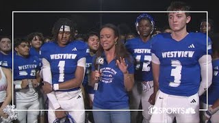 On the Road Westview Knights speak about win over Cibola — Friday Night Fever [upl. by Taimi]