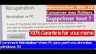 Comment réinitialiser Windows 10 et le remettre à neuf  HpDellsamsungAcerAsus [upl. by Matlick784]