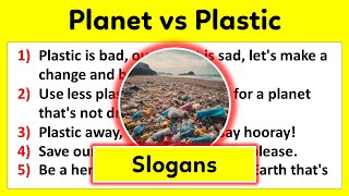 Slogans on Planet vs plastic in english  Planet vs Plastic slogans  Earth Day Theme 2024 [upl. by Aramo]