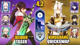 Beidou Taser Team amp Ningguang Quickswap Team  Spiral Abyss 42 Floor 12 9 Stars  Genshin Impact [upl. by Anairb]