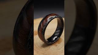 Wood wedding band rings with exotic flower design weddingband wedding [upl. by Leikeze369]