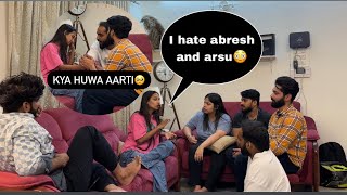 Aarti ko abresh nhi pasand hai  prank on arsu and abresh  They got emotional Aarti vlogs [upl. by Anerda]