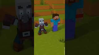 Pillager encounters herobrine in village map 🗺️  Minecraft [upl. by Kehoe766]